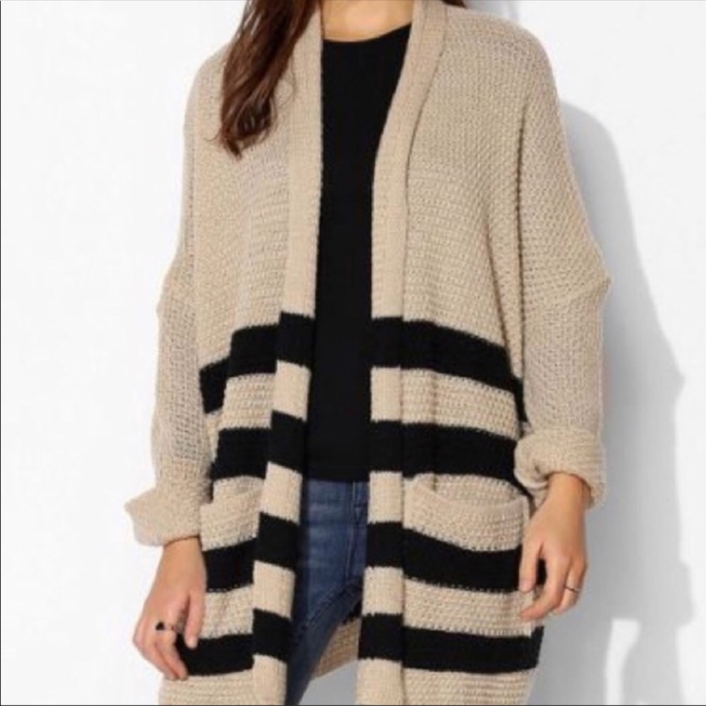 BDG beige and black striped cardigan